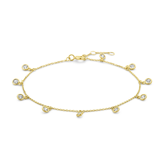 armband zirkonia 16,5 - 17,5 - 18,5 mm 14K geelgoud