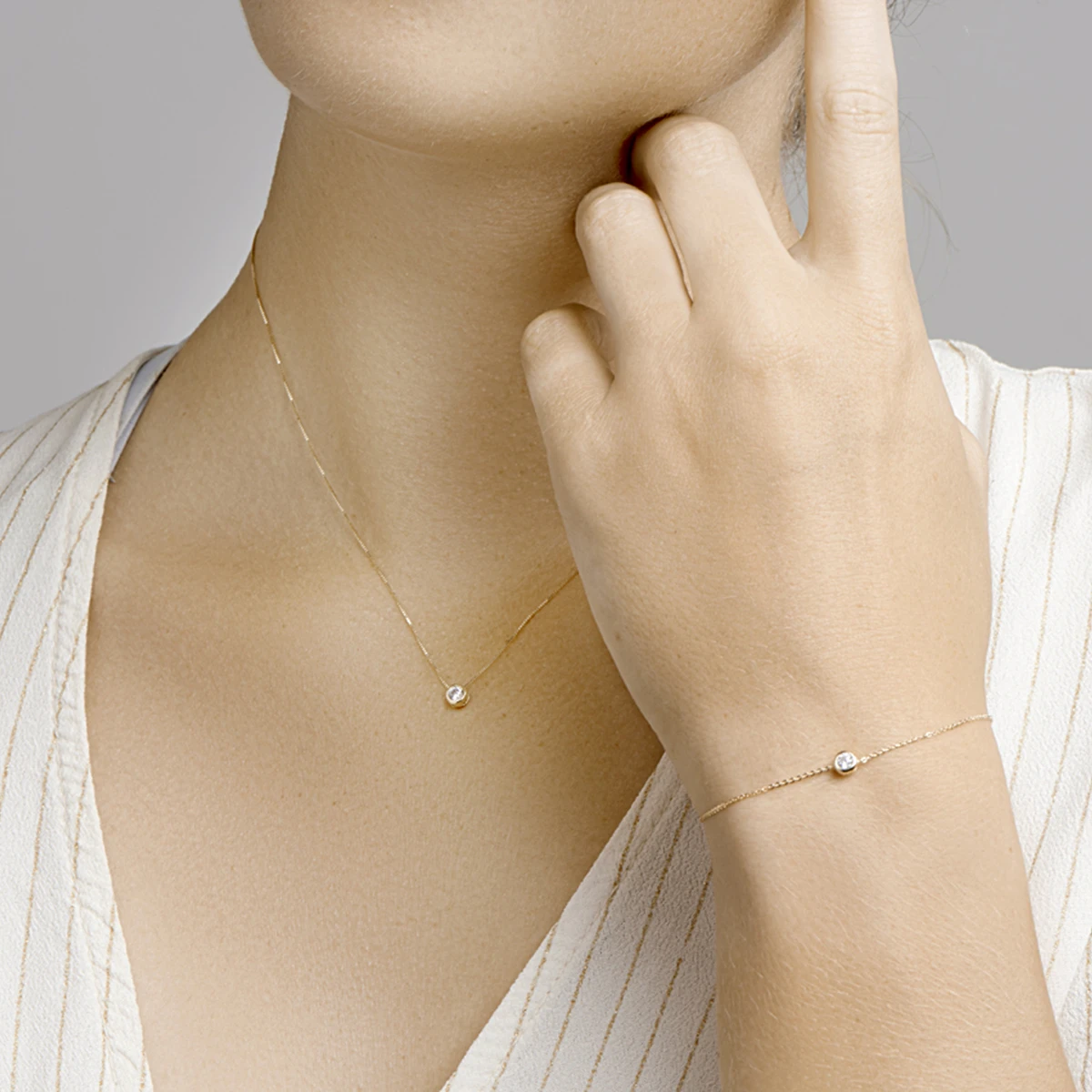 armband zirkonia 16,5 + 2 cm 14K geelgoud