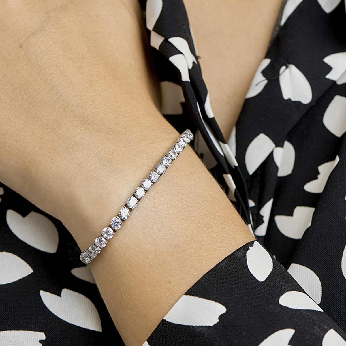 armband zirkonia 18,5 cm edelstaal