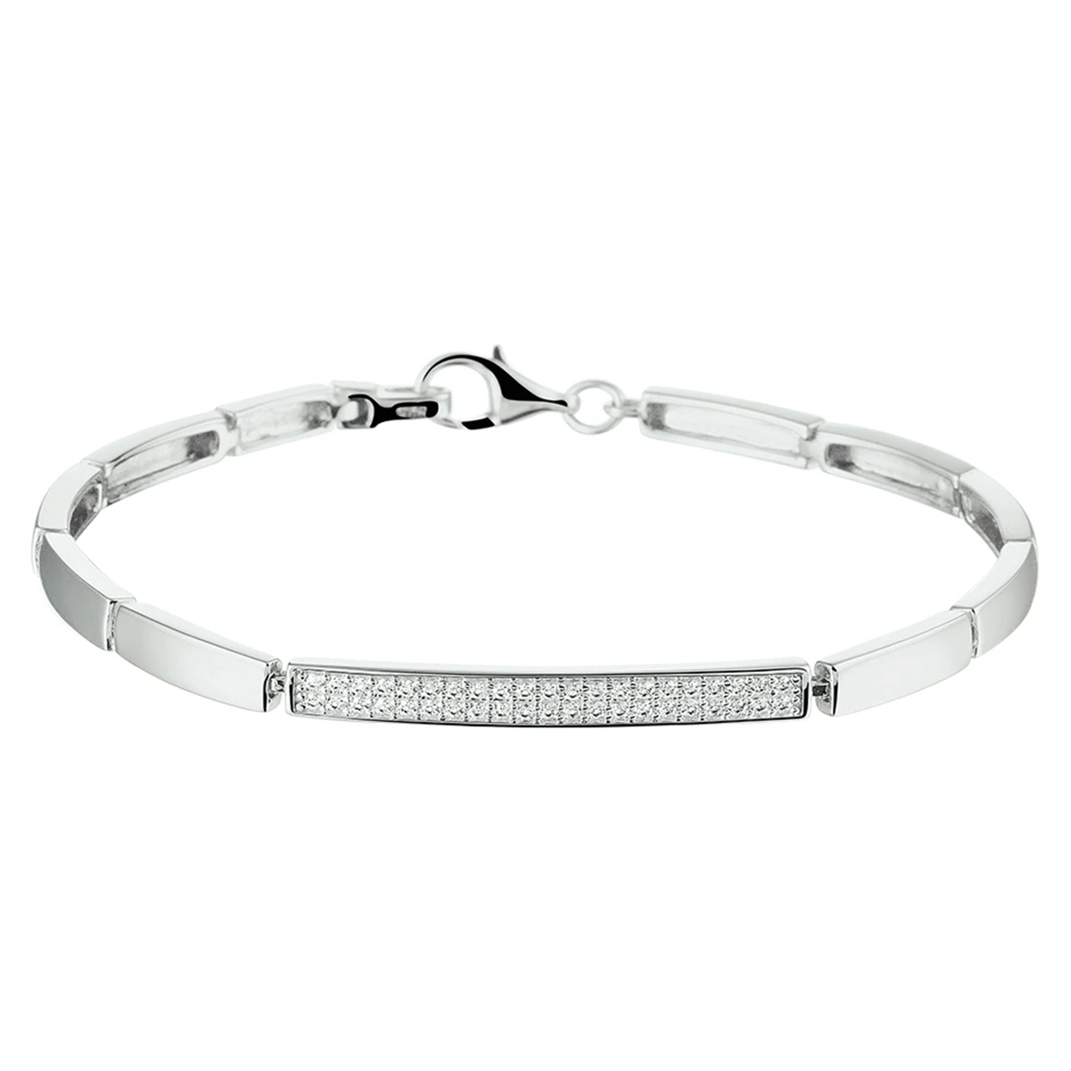 armband zirkonia 18,5 cm zilver gerhodineerd
