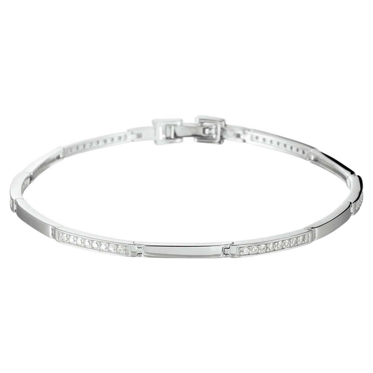 armband zirkonia 2,5 mm 18 cm zilver gerhodineerd