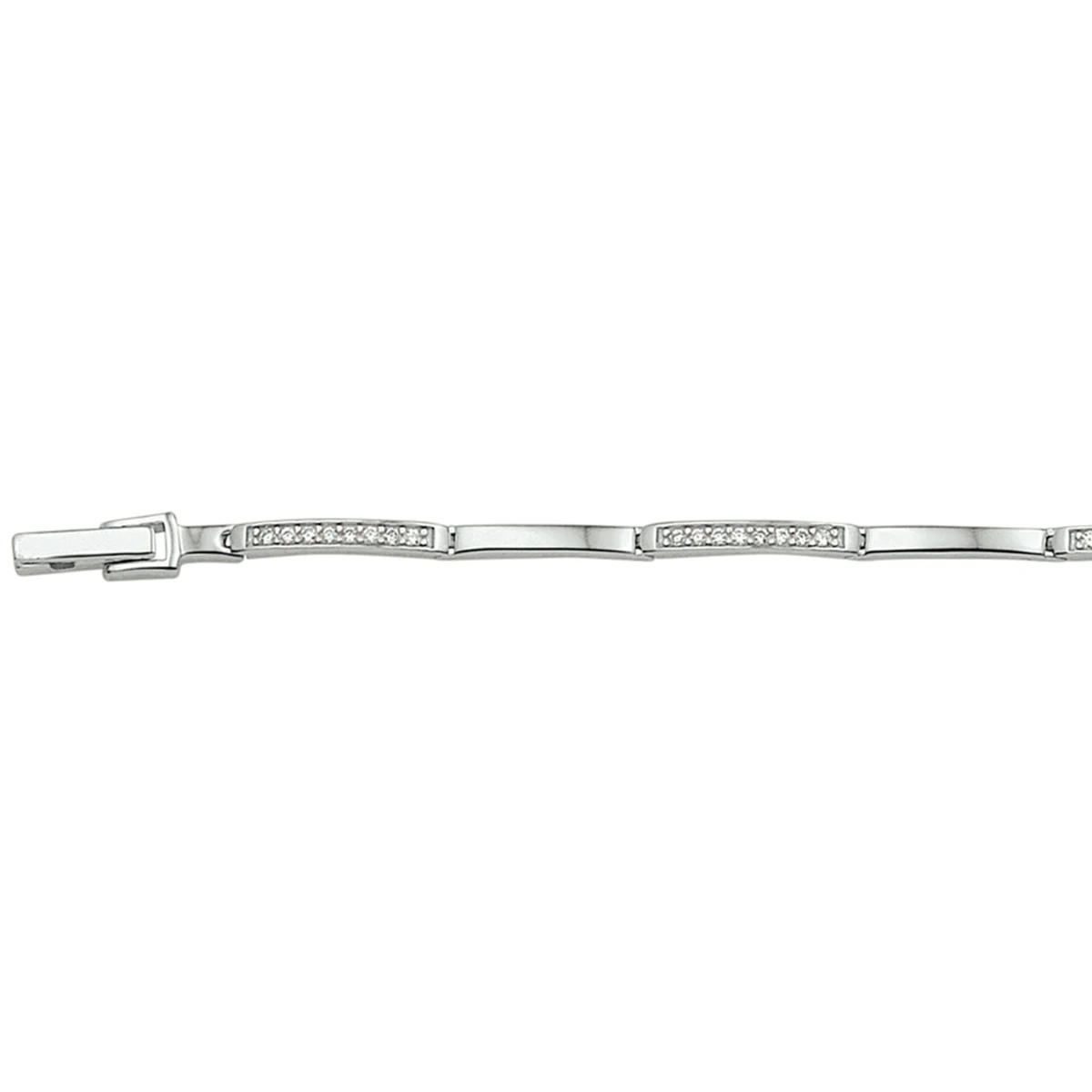 armband zirkonia 2,5 mm 18 cm zilver gerhodineerd