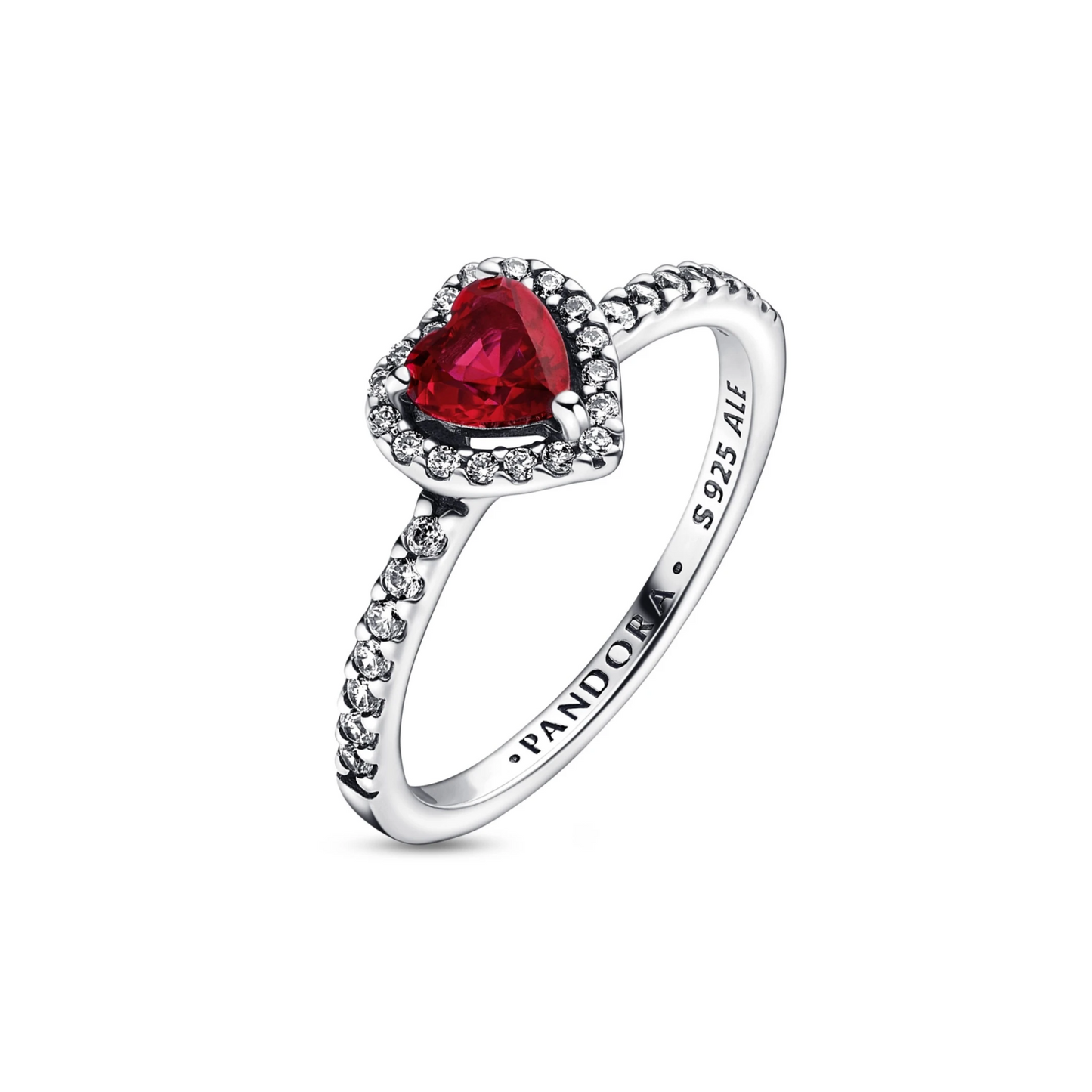 Bague Cœur Rouge Surélevé