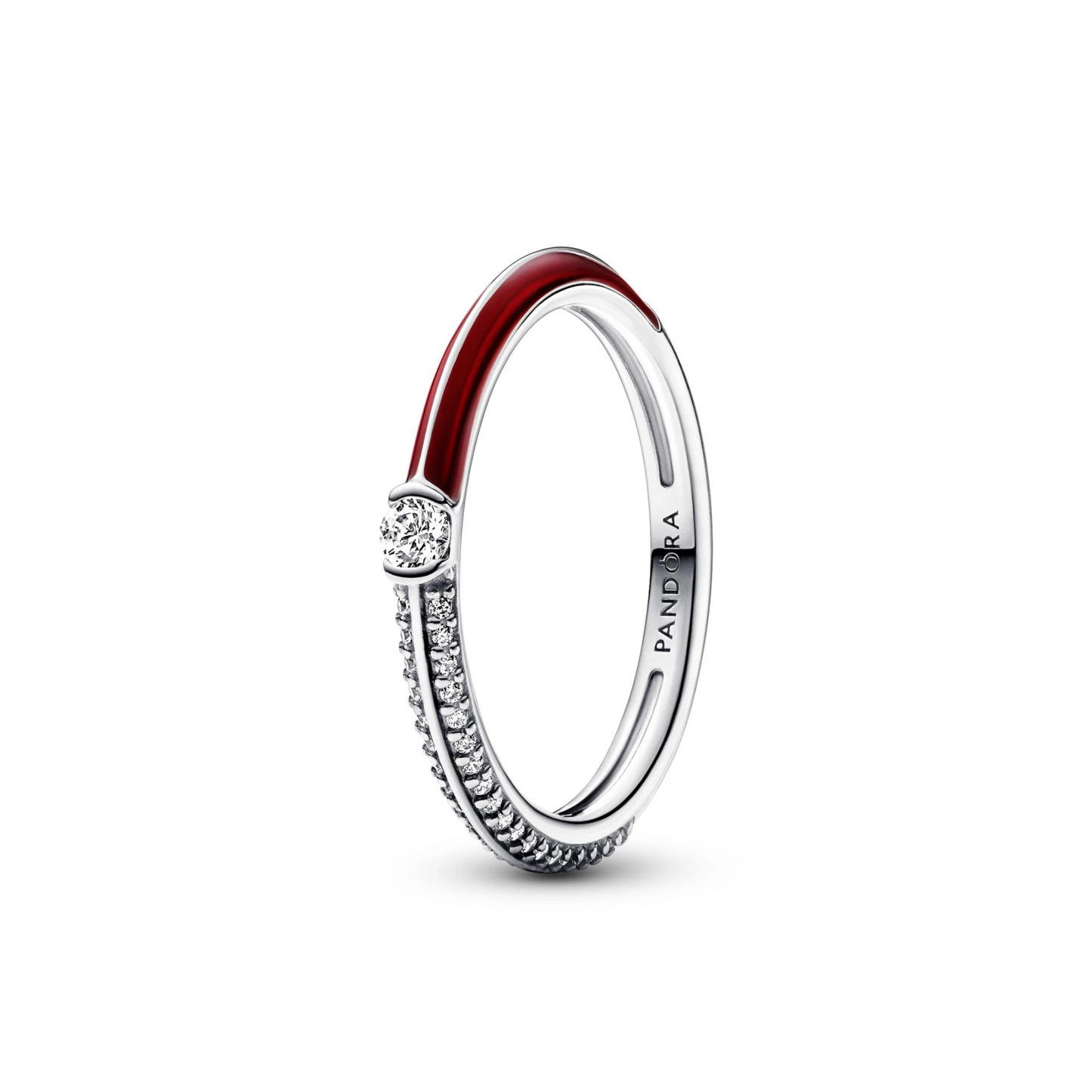 Bague Double Pavé & Rouge Pandora ME