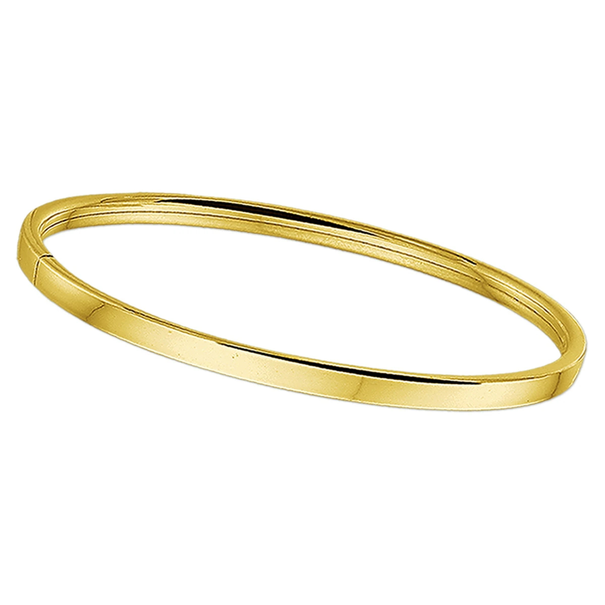 bangle 4,0 mm vlakke buis 14K geelgoud