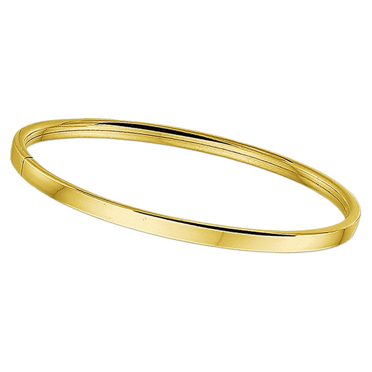 bangle 4,0 mm vlakke buis 14K geelgoud