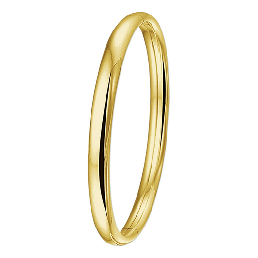 bangle 6 mm ovale buis 14K geelgoud