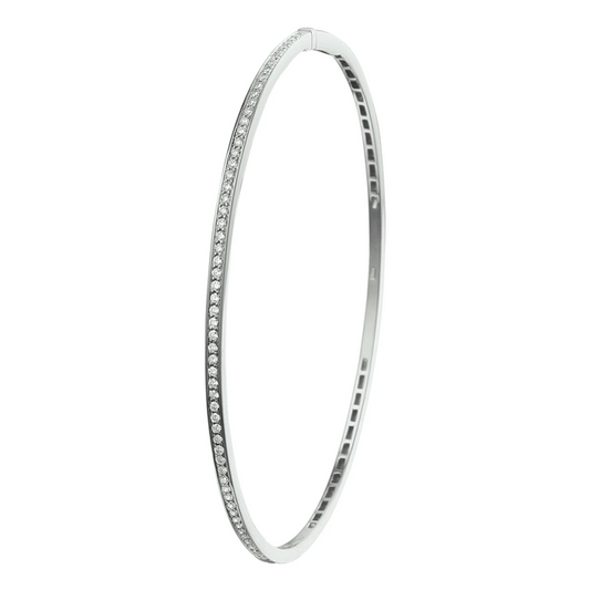 bangle diamant 0.44ct h si scharnier 2 x 60 mm 14K witgoud