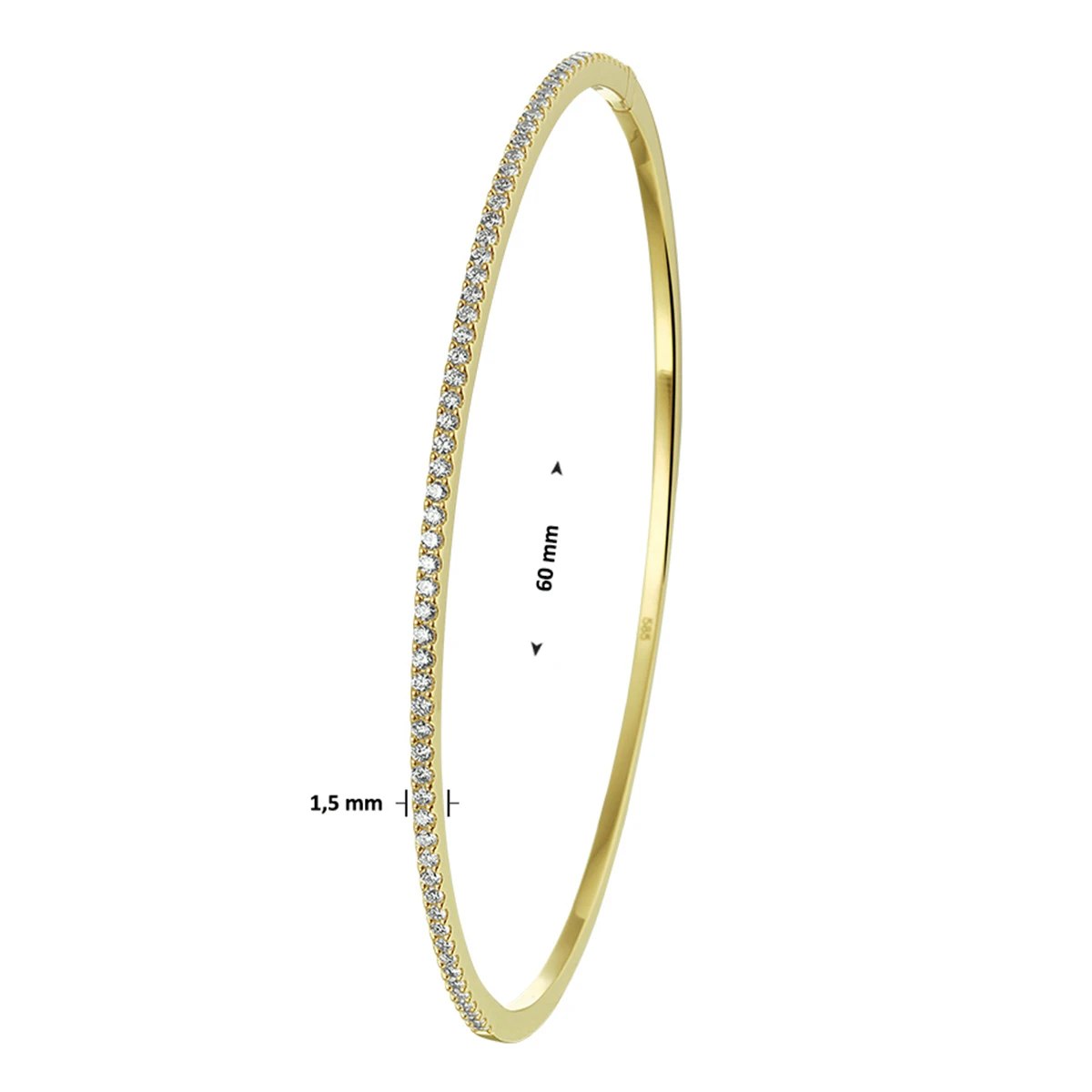 bangle diamant 0.61ct h si 1,5 x 60 mm 14K geelgoud