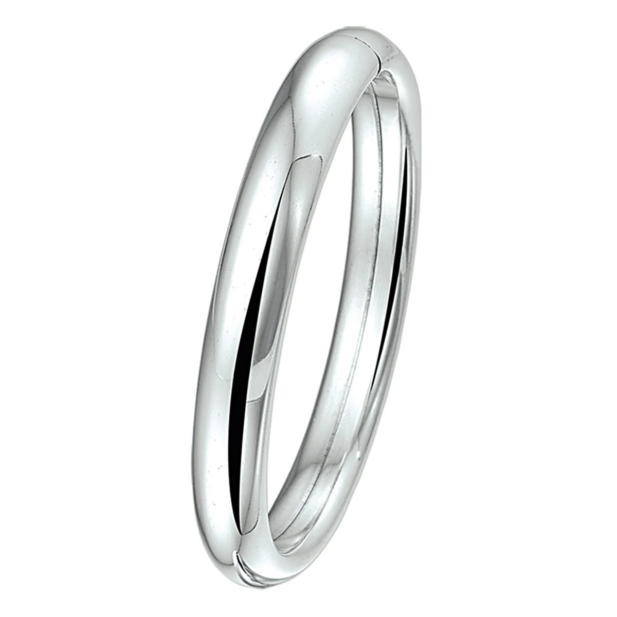 bangle dop 10 mm ovale buis zilver wit