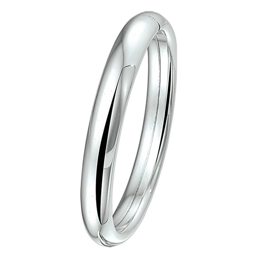 bangle dop 10 mm ovale buis zilver wit
