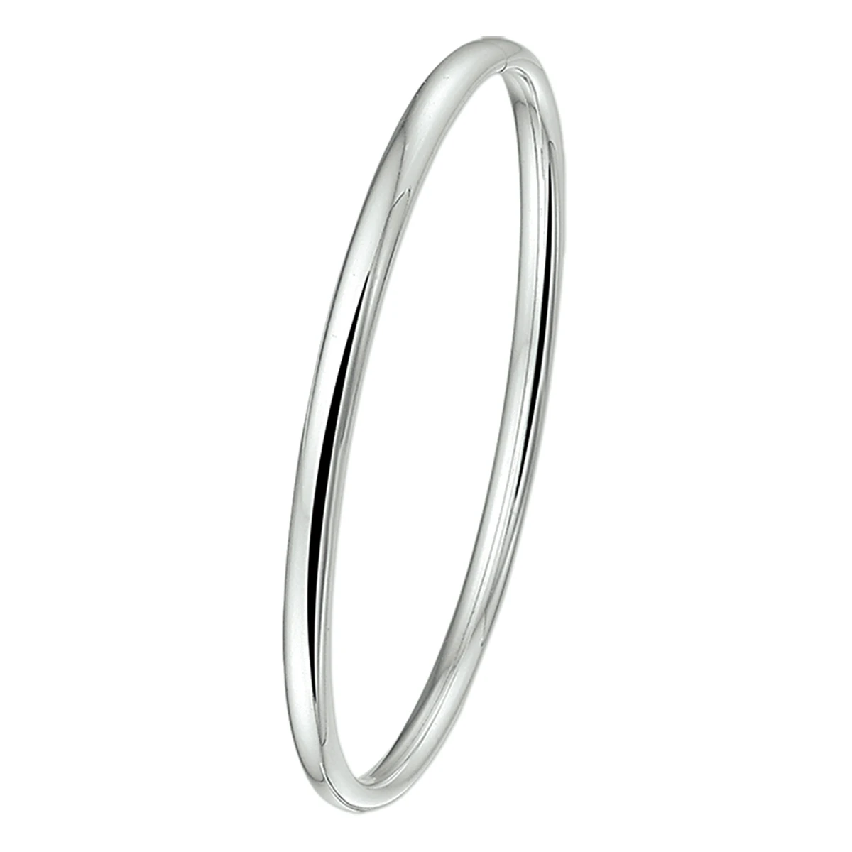 bangle dop 4 mm ovale buis zilver wit