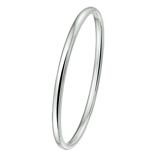 bangle dop 4 mm ovale buis zilver wit