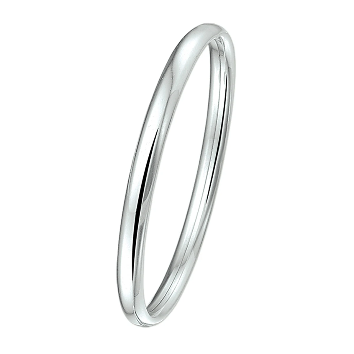 bangle dop 4 mm ovale buis zilver wit