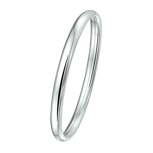 bangle dop 4 mm ovale buis zilver wit