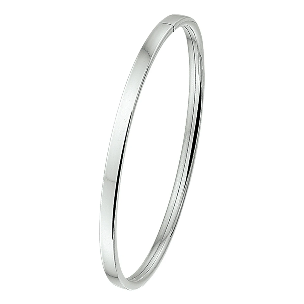 bangle dop 4 mm vlakke buis zilver wit