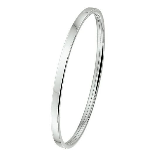 bangle dop 4 mm vlakke buis 60 mm zilver wit