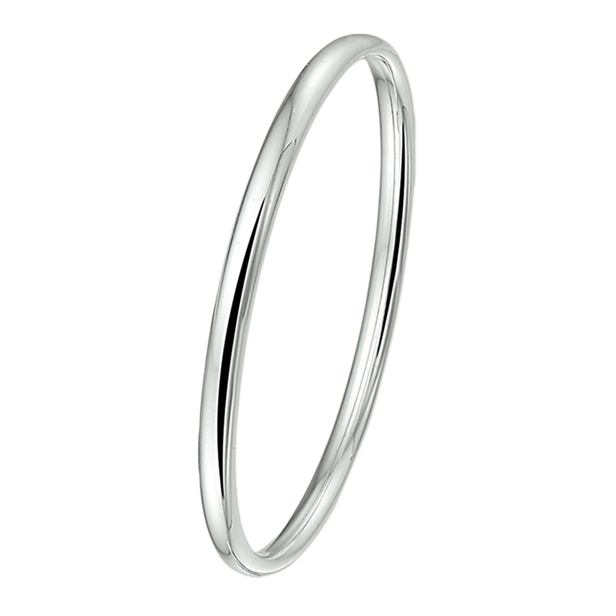 bangle dop 5 mm ovale buis zilver wit