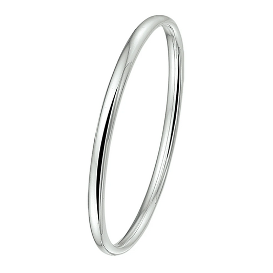 bangle dop 5 mm ovale buis zilver wit