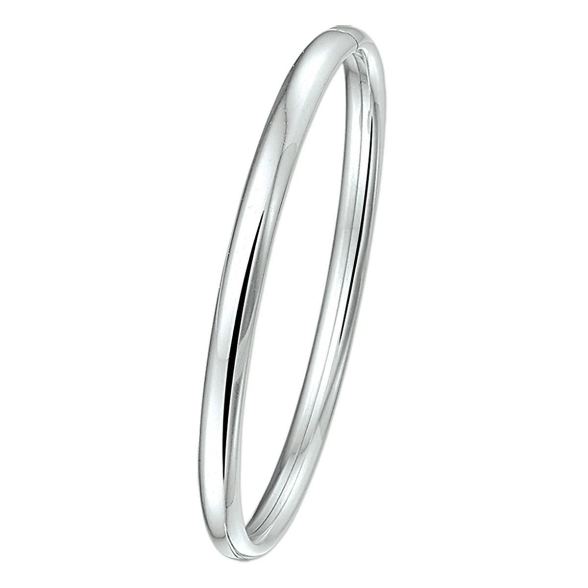bangle dop 5 mm ovale buis zilver wit