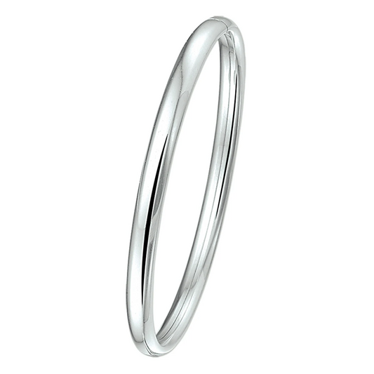 bangle dop 5 mm ovale buis zilver wit
