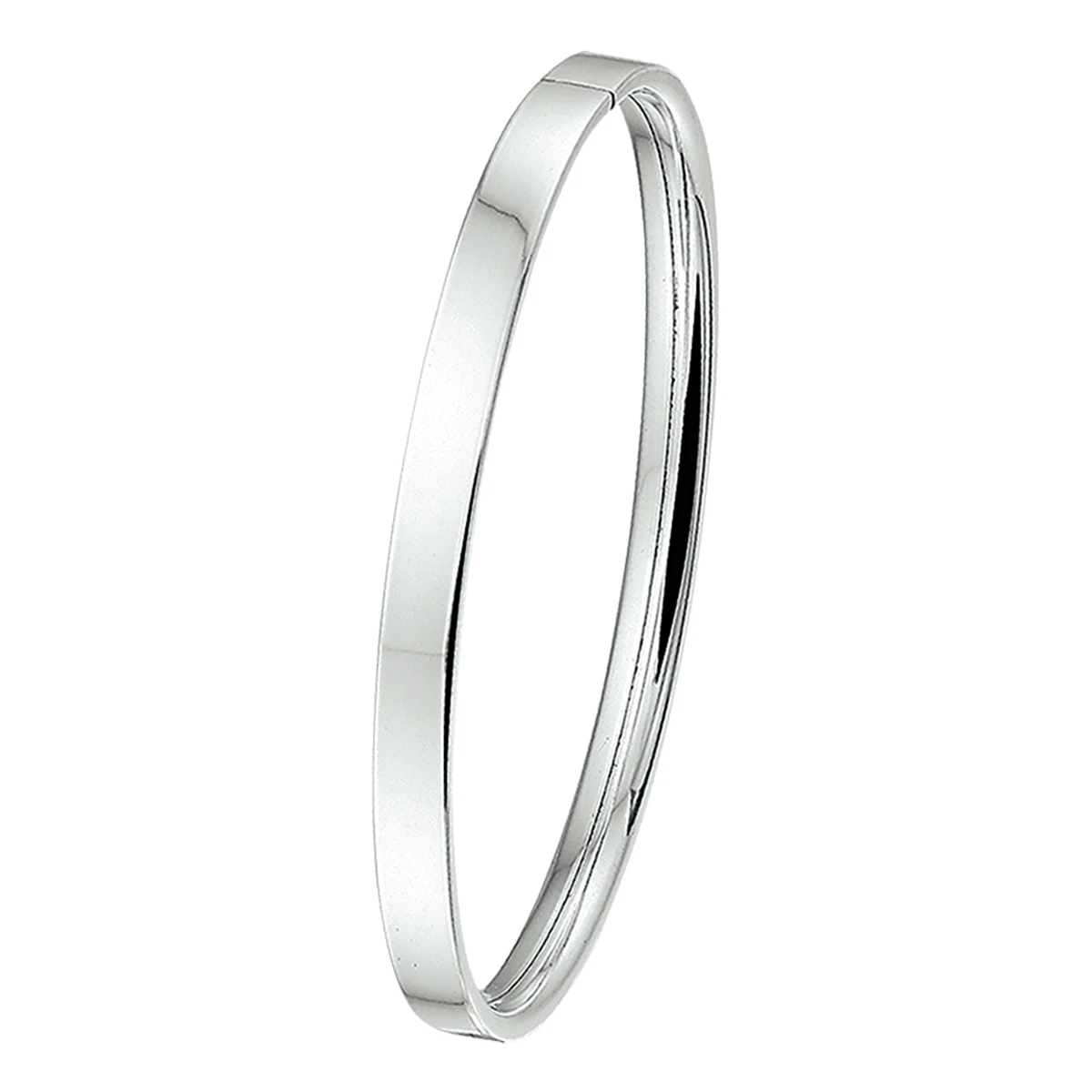 bangle dop 5 mm vlakke buis zilver wit