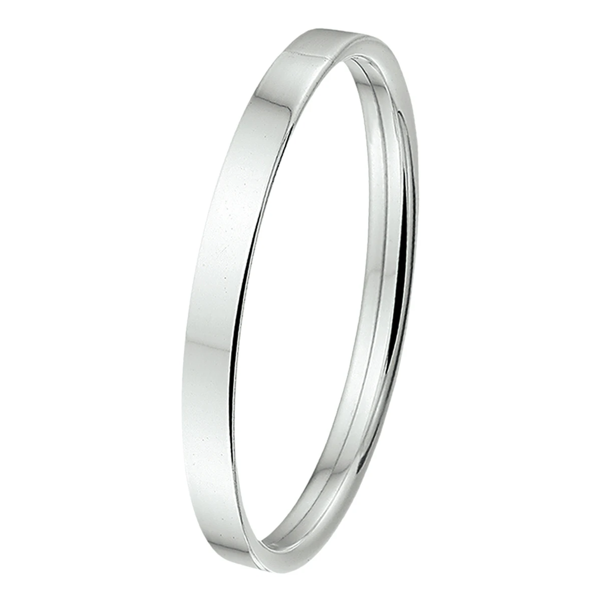 bangle dop 6 mm vlakke buis zilver wit