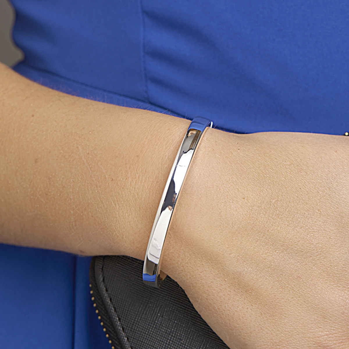 bangle dop 6 mm vlakke buis zilver wit