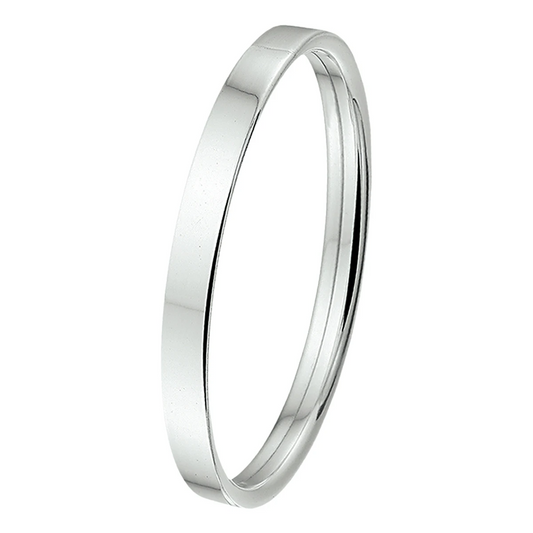 bangle dop 6 mm vlakke buis zilver wit