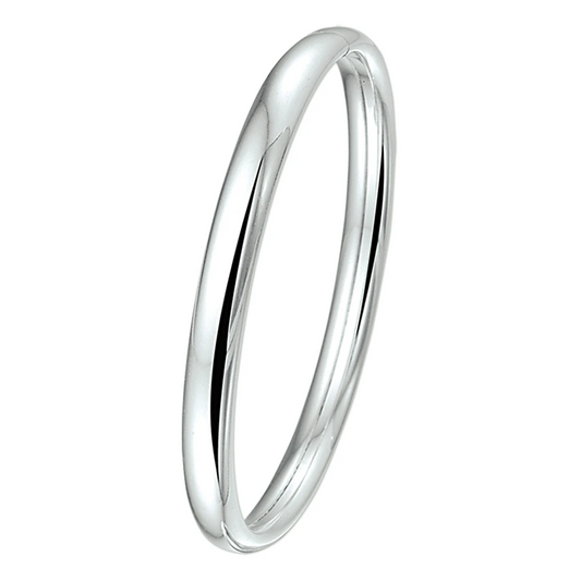 bangle dop 7 mm ovale buis zilver wit