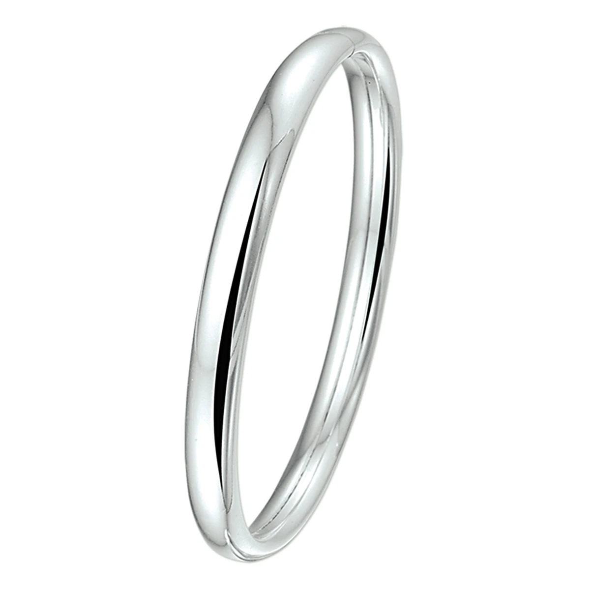 bangle dop 7 mm ovale buis zilver wit