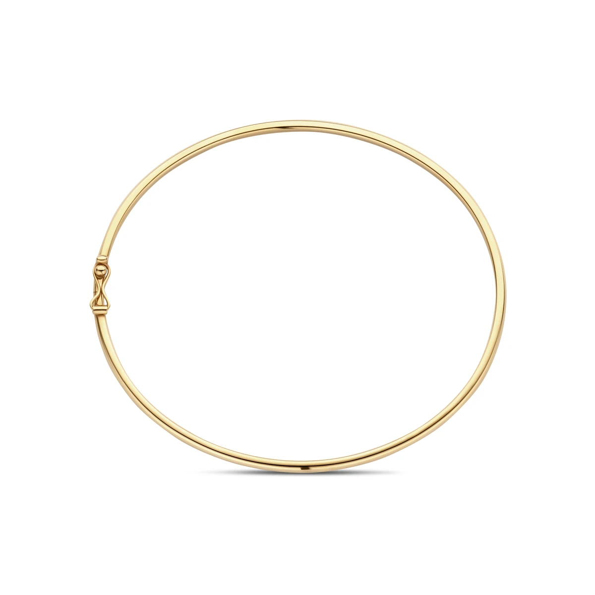 bangle dop ovale buis 2,4 mm 60 x 52 mm 14K geelgoud