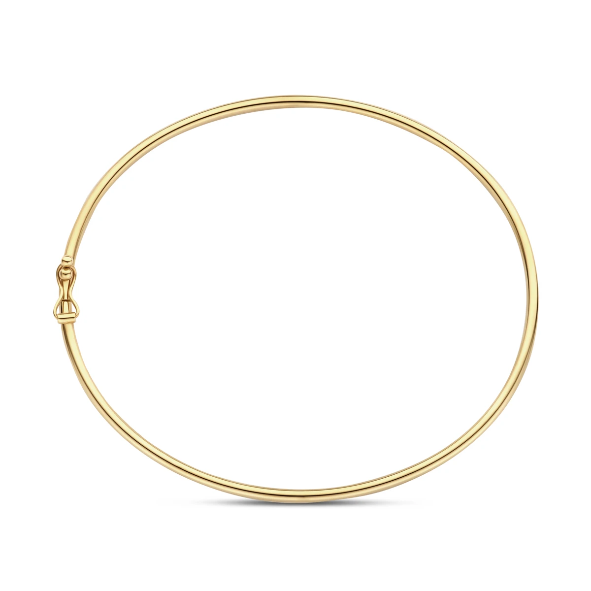 bangle dop ronde buis 1,8 mm 60 x 52 mm 14K geelgoud