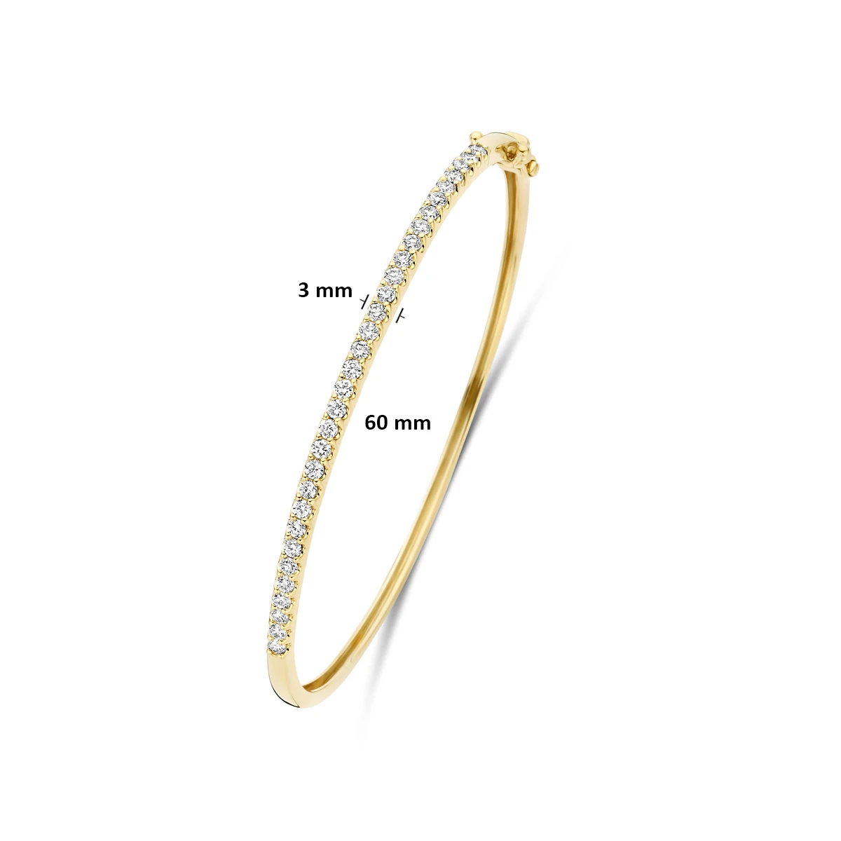 bangle lab grown diamant 1.00ct f vs 60 mm 14K geelgoud