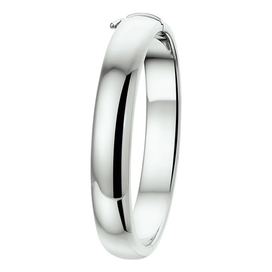 bangle scharnier 10 mm bolle buis zilver gerhodineerd
