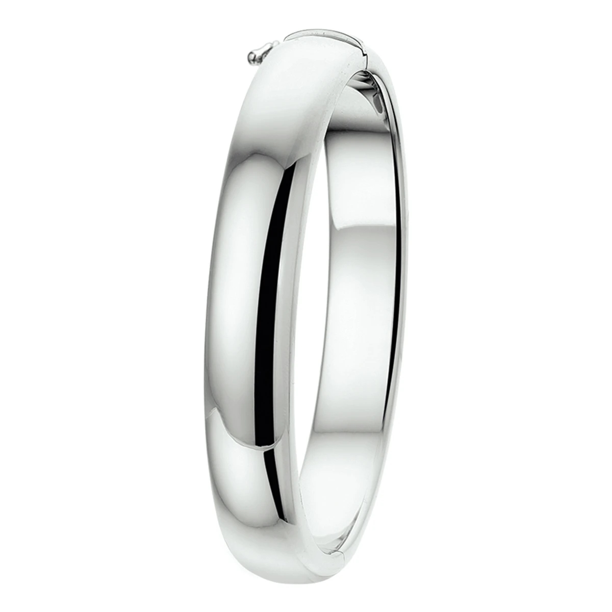 bangle scharnier 10 mm bolle buis zilver gerhodineerd
