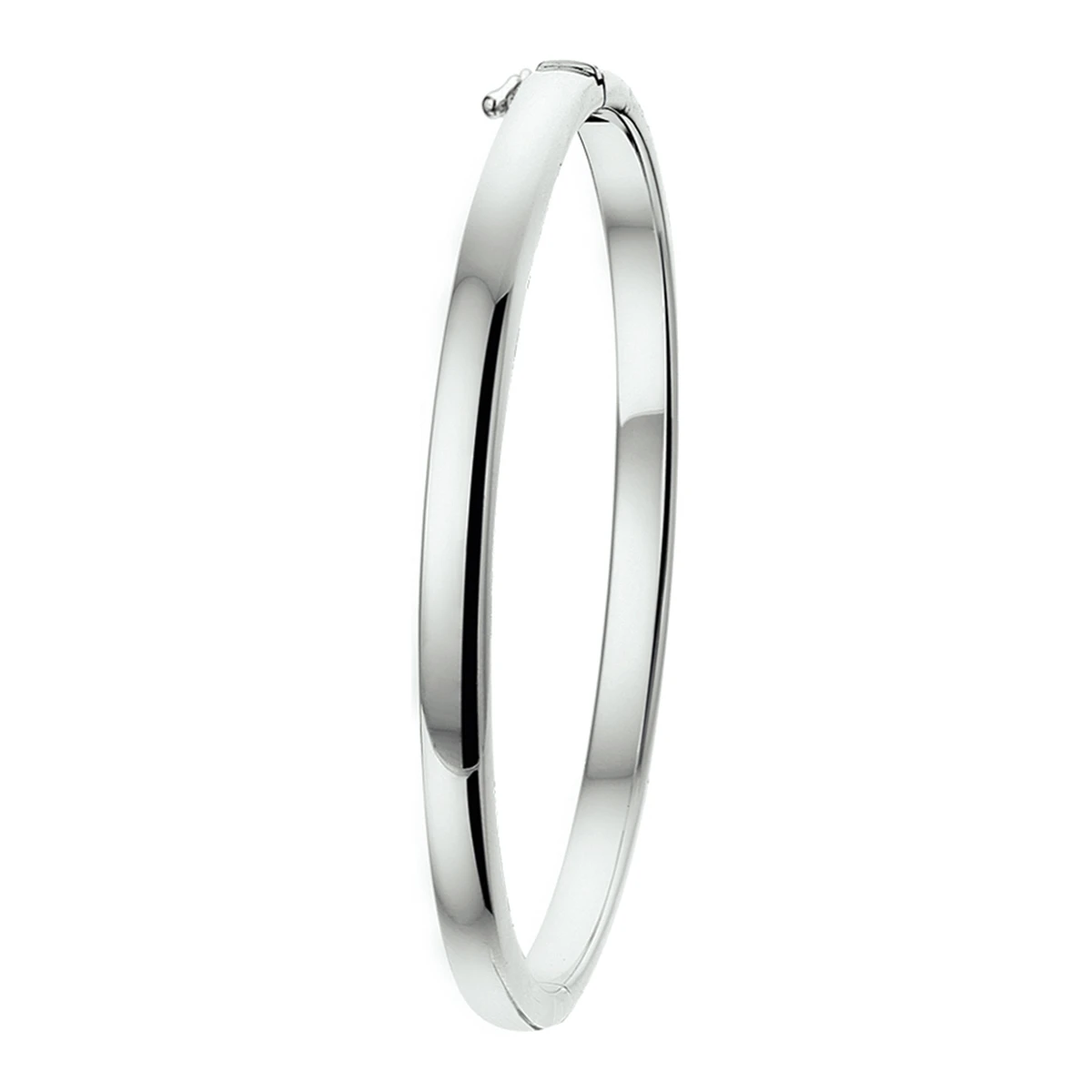 bangle scharnier 4 mm bolle buis zilver gerhodineerd