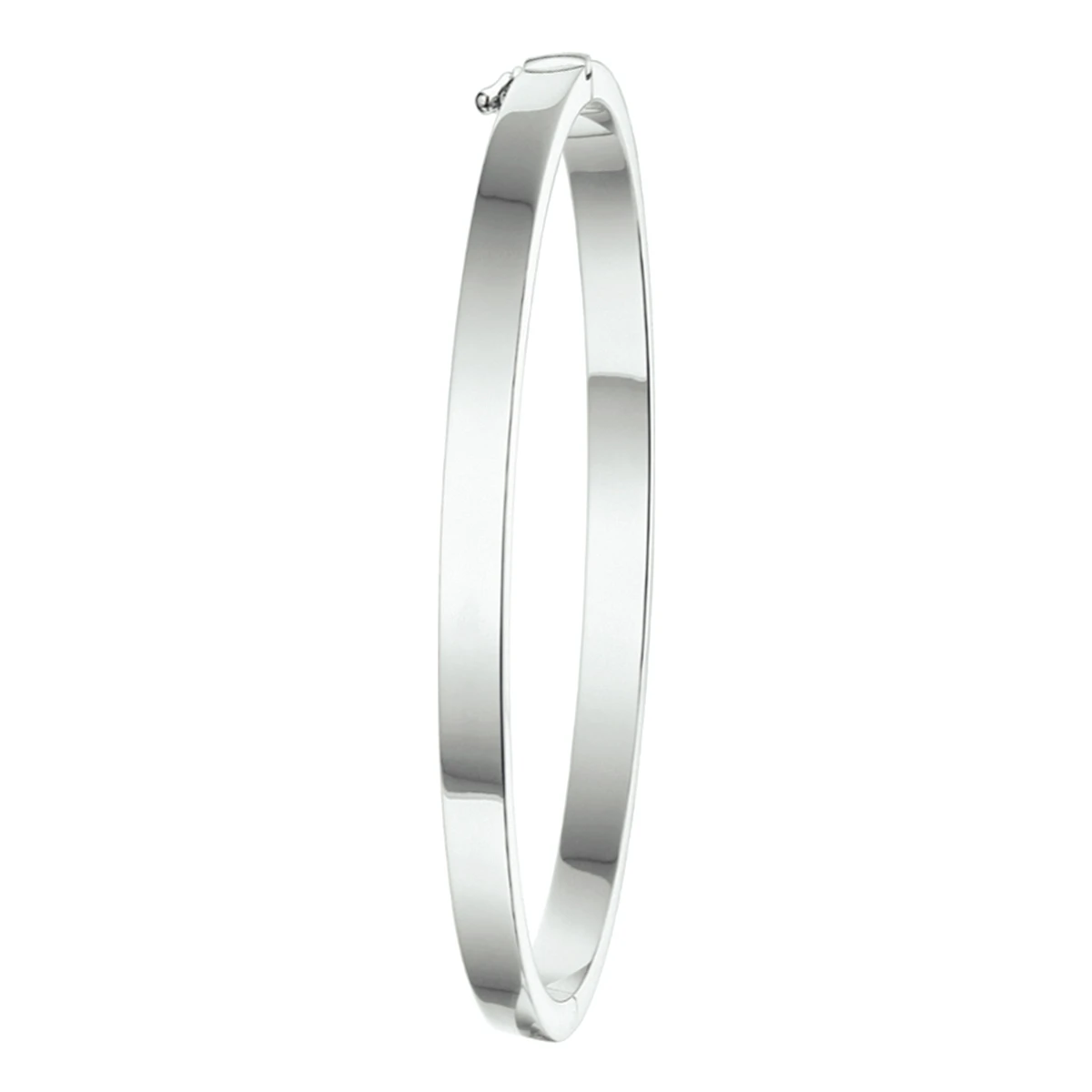 bangle scharnier 4 mm vlakke buis zilver gerhodineerd