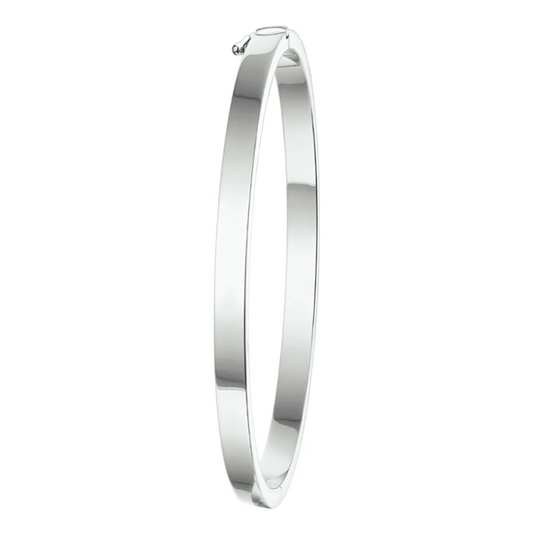 bangle scharnier 4 mm vlakke buis zilver gerhodineerd