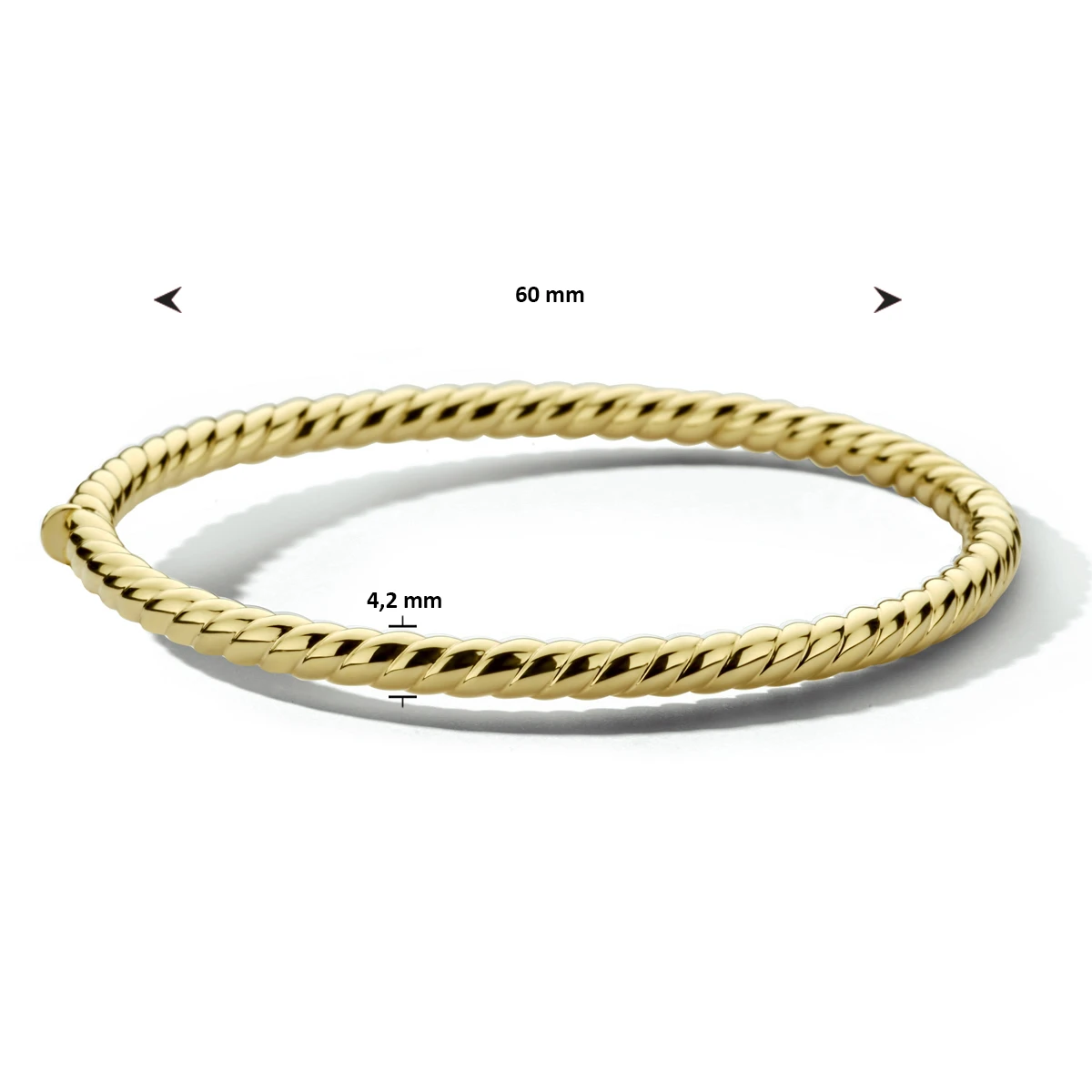 bangle scharnier 4,2 mm 60 mm 14K geelgoud