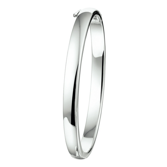 bangle scharnier 6 mm bolle buis zilver gerhodineerd