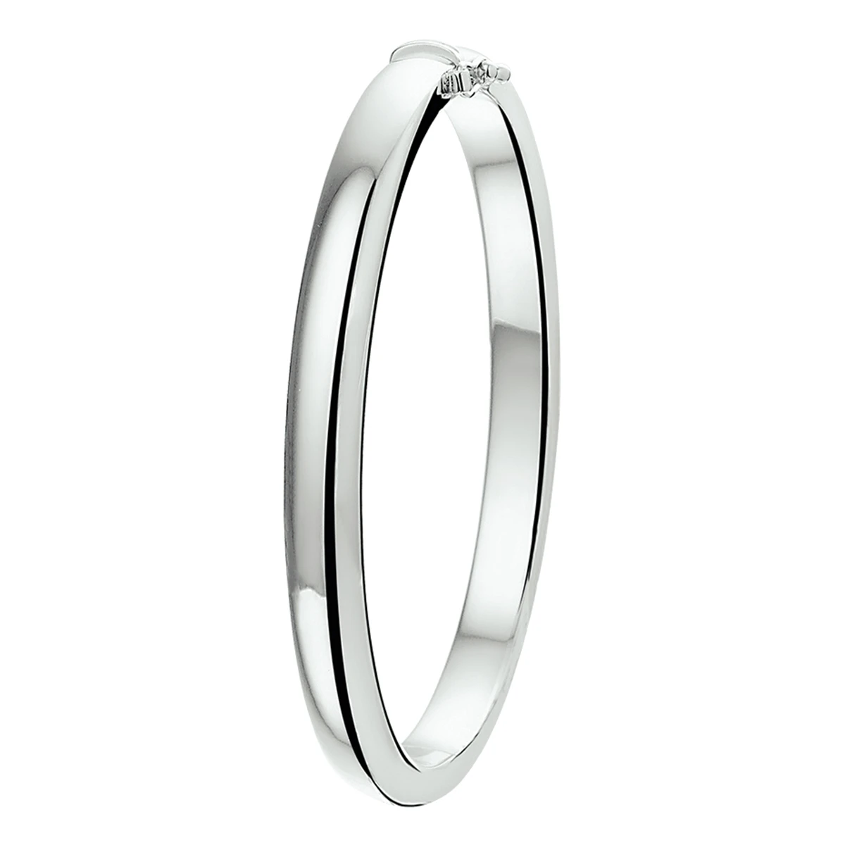 bangle scharnier 6 mm bolle buis zilver gerhodineerd