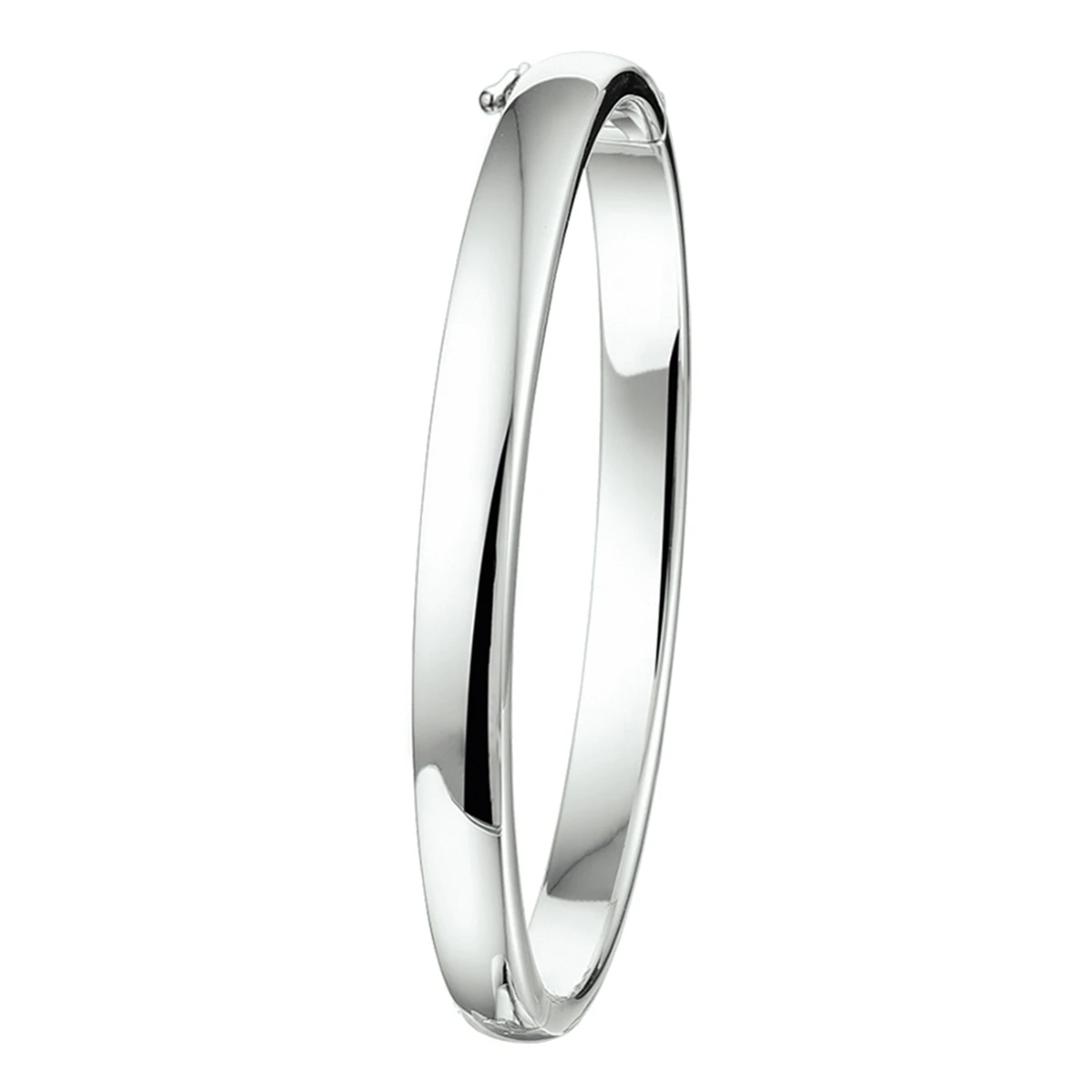 bangle scharnier 6 mm bolle buis zilver gerhodineerd