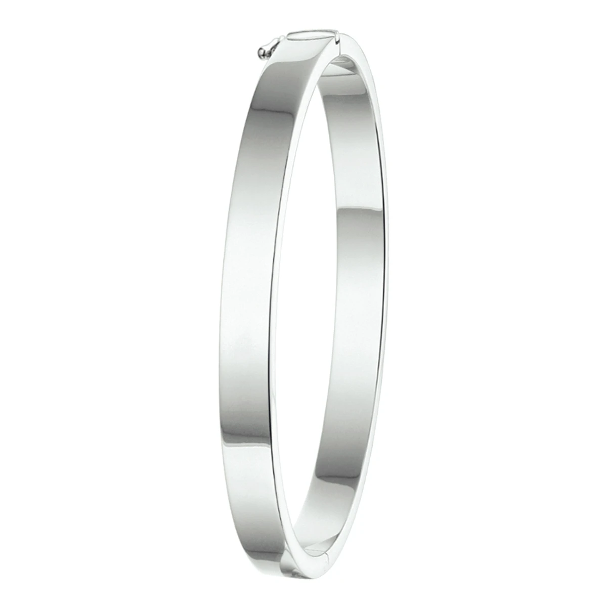 bangle scharnier 6 mm vlakke buis zilver gerhodineerd