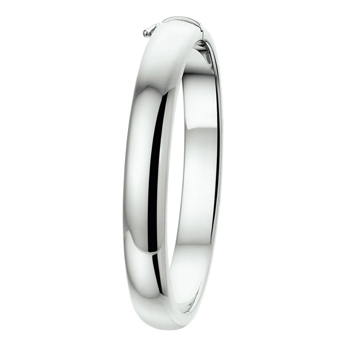 bangle scharnier 8 mm bolle buis zilver gerhodineerd