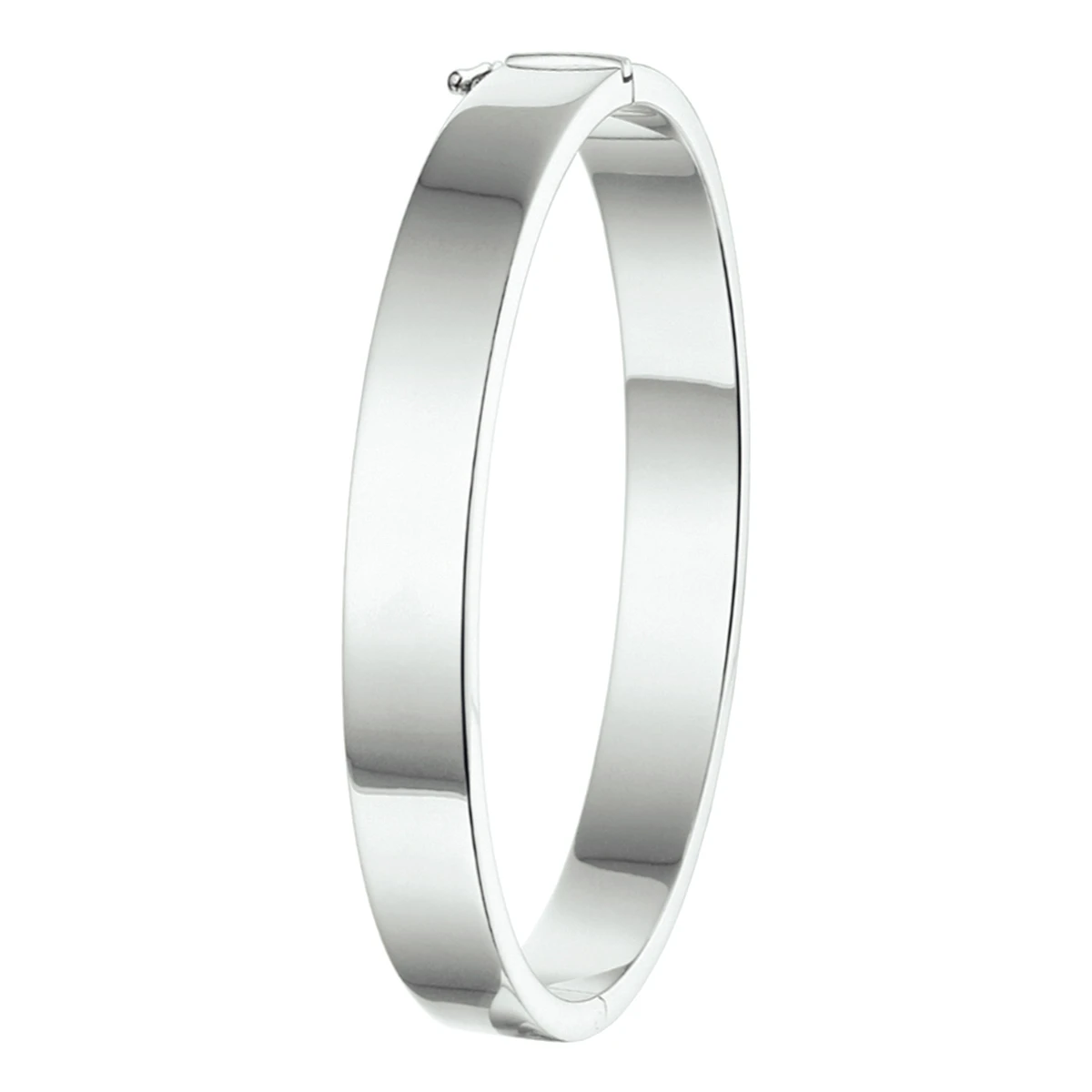 bangle scharnier 8 mm vlakke buis zilver gerhodineerd