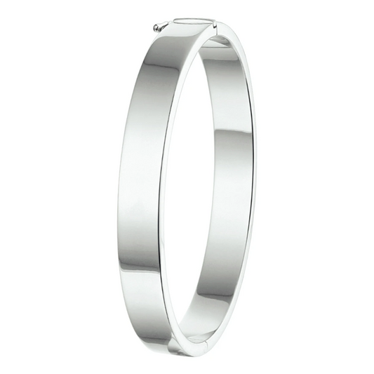 bangle scharnier 8 mm vlakke buis zilver gerhodineerd