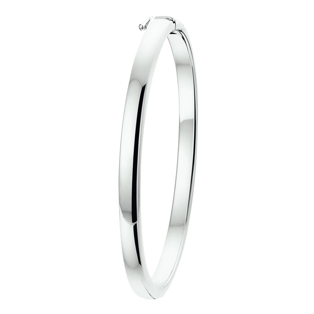 bangle scharnier bolle buis 5 mm zilver wit
