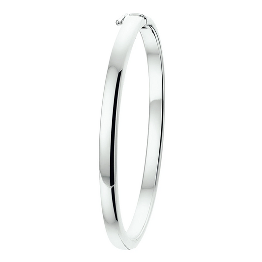 bangle scharnier bolle buis 5 mm zilver wit