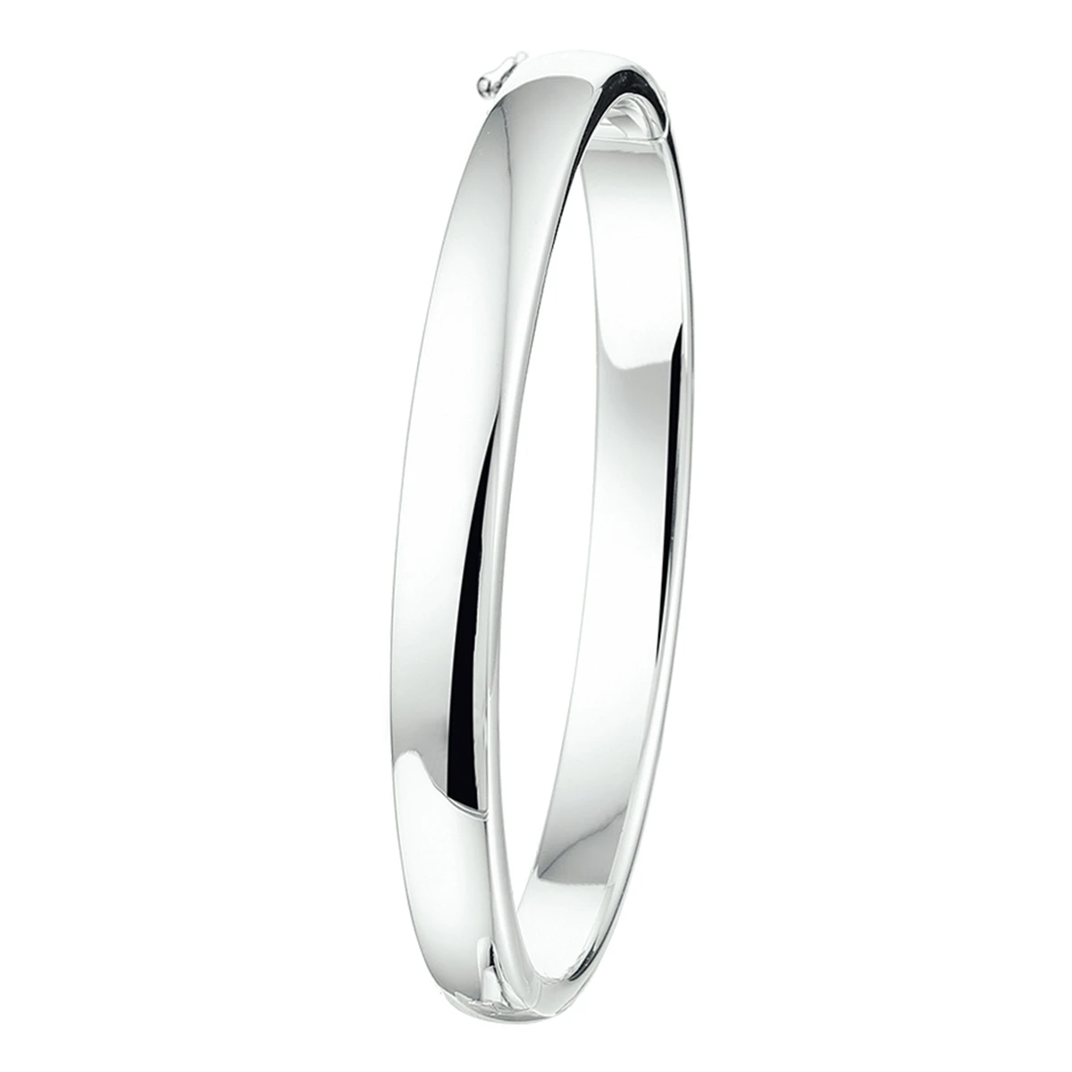 bangle scharnier bolle buis 7 mm zilver wit